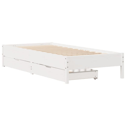 Cama sem colchão 100x200 cm madeira de pinho maciça branco