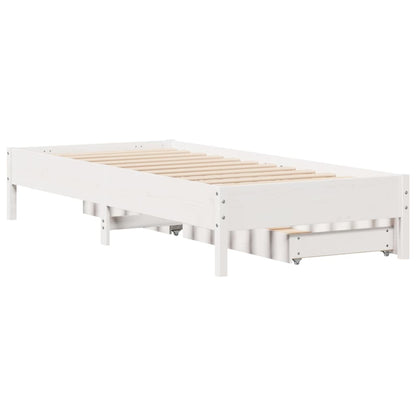 Cama sem colchão 100x200 cm madeira de pinho maciça branco