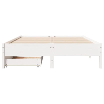 Cama sem colchão 135x190 cm madeira de pinho maciça branco