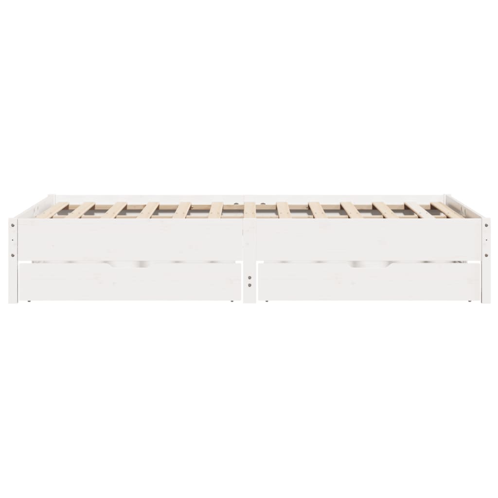 Cama sem colchão 135x190 cm madeira de pinho maciça branco