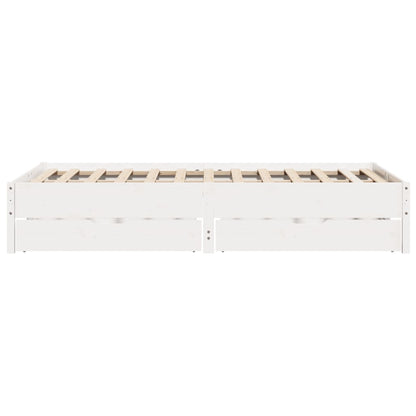 Cama sem colchão 135x190 cm madeira de pinho maciça branco