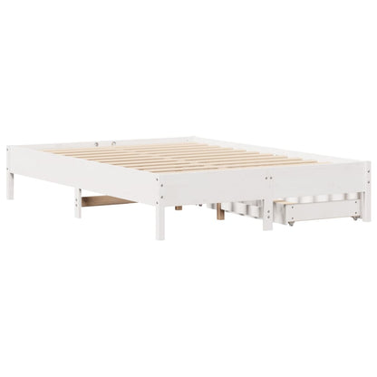 Cama sem colchão 135x190 cm madeira de pinho maciça branco