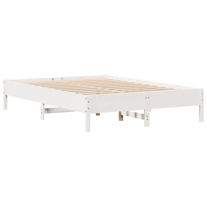 Cama sem colchão 120x190 cm madeira de pinho maciça branco