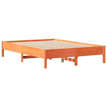 Cama sem colchão 120x190 cm madeira pinho maciça castanho-mel