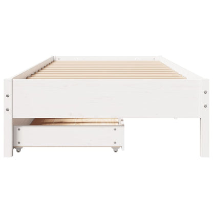 Cama sem colchão 90x190 cm madeira de pinho maciça branco