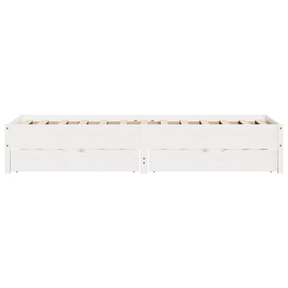 Cama sem colchão 90x190 cm madeira de pinho maciça branco