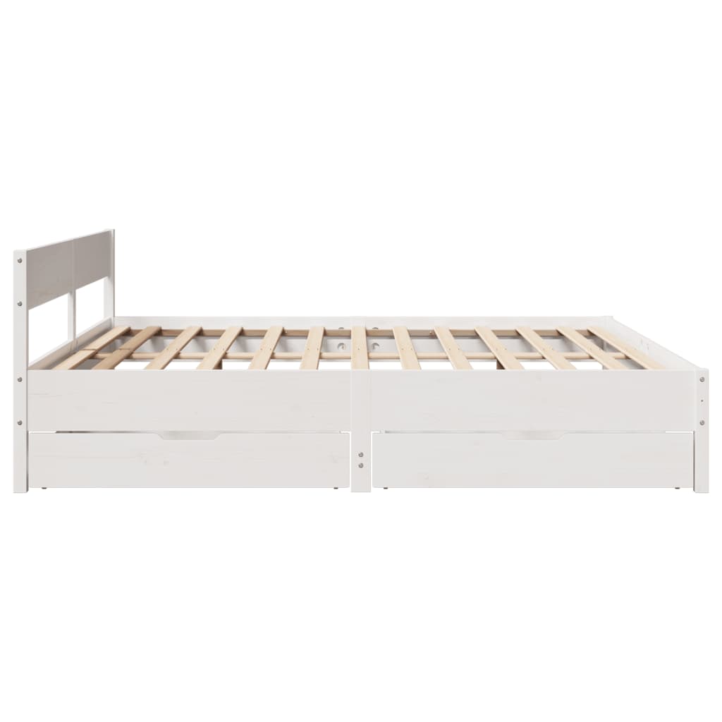 Cama sem colchão 180x200 cm madeira de pinho maciça branco