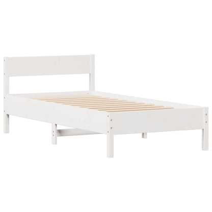 Cama sem colchão 100x200 cm madeira de pinho maciça branco