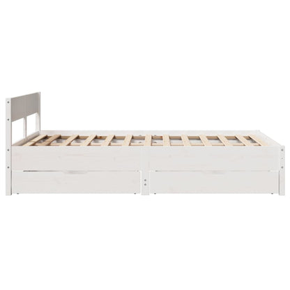 Cama sem colchão 135x190 cm madeira de pinho maciça branco