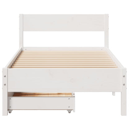 Cama sem colchão 90x190 cm madeira de pinho maciça branco