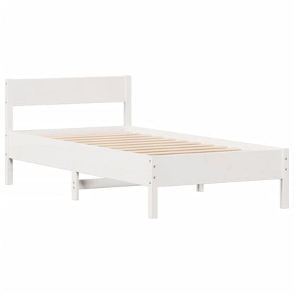 Cama sem colchão 90x190 cm madeira de pinho maciça branco