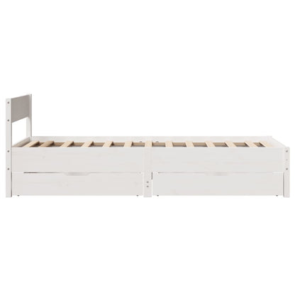 Cama sem colchão 90x190 cm madeira de pinho maciça branco