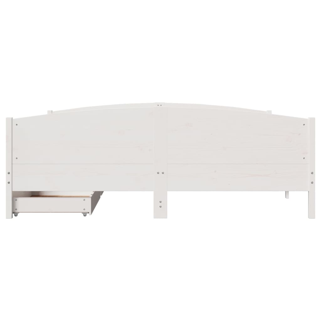 Cama sem colchão 180x200 cm madeira de pinho maciça branco