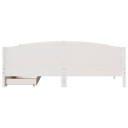 Cama sem colchão 180x200 cm madeira de pinho maciça branco