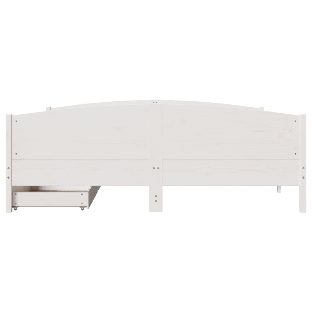 Cama sem colchão 160x200 cm madeira de pinho maciça branco