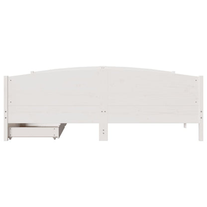 Cama sem colchão 160x200 cm madeira de pinho maciça branco