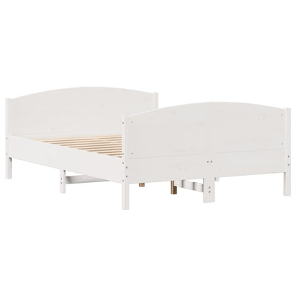 Cama sem colchão 140x190 cm madeira de pinho maciça branco