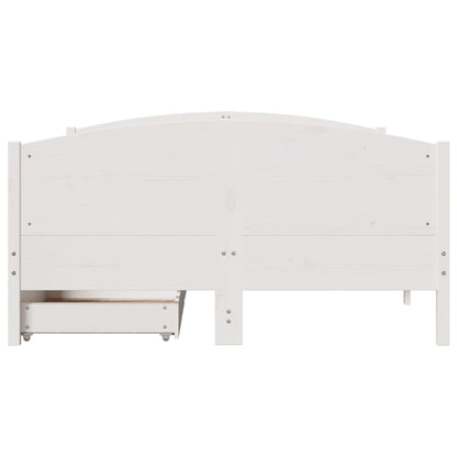 Cama sem colchão 135x190 cm madeira de pinho maciça branco