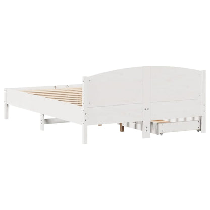 Cama sem colchão 120x190 cm madeira de pinho maciça branco