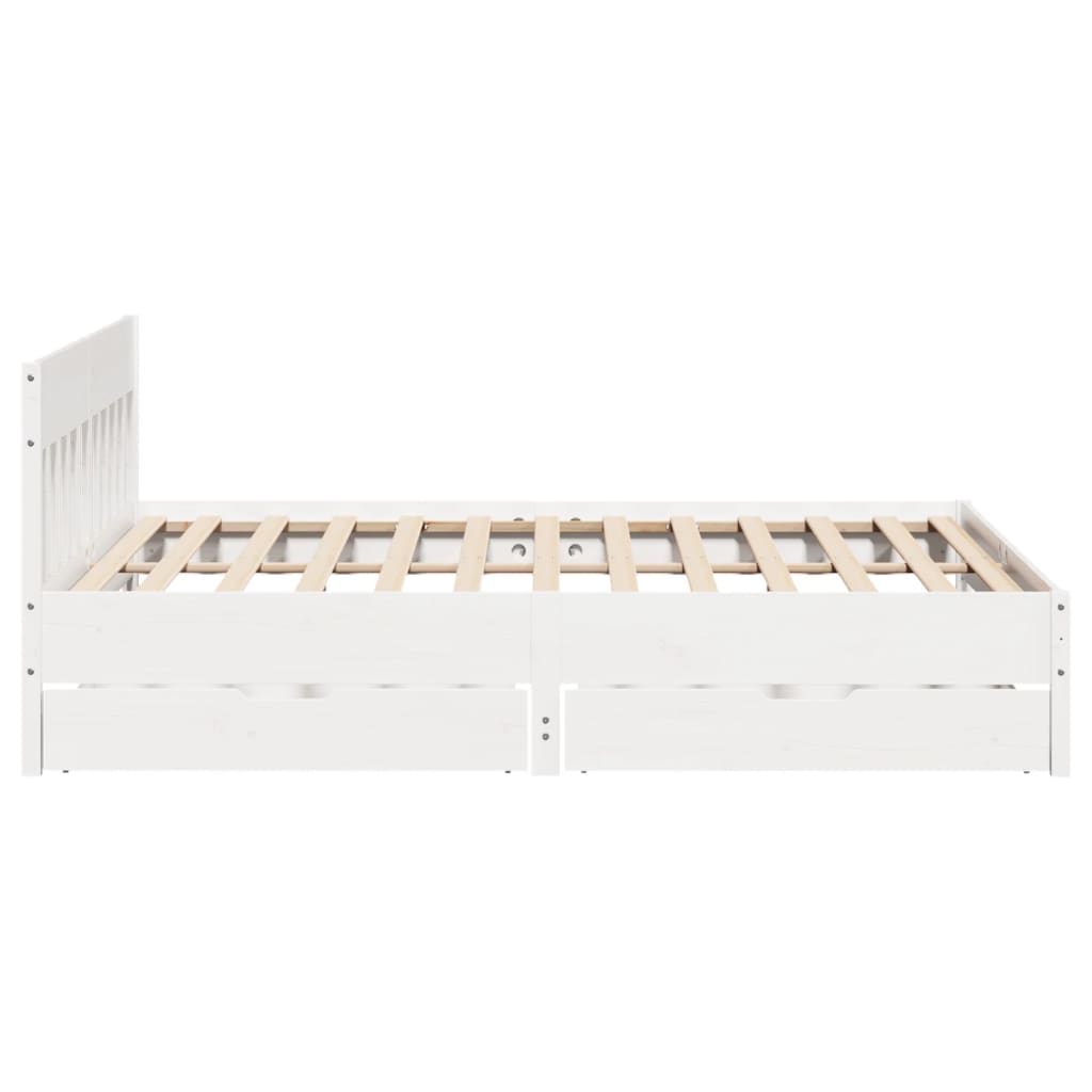 Cama sem colchão 180x200 cm madeira de pinho maciça branco