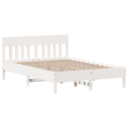 Cama sem colchão 150x200 cm madeira de pinho maciça branco