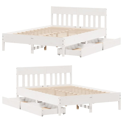 Cama sem colchão 120x190 cm madeira de pinho maciça branco