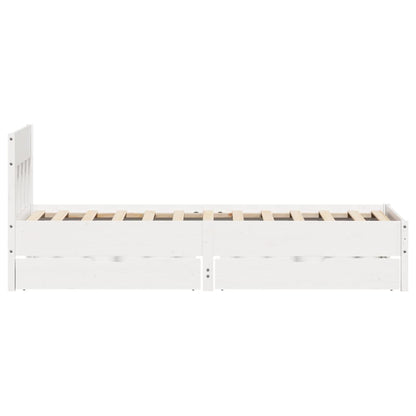 Cama sem colchão 75x190 cm madeira de pinho maciça branco