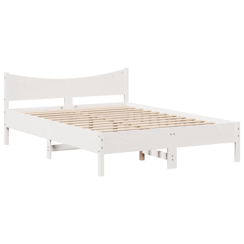 Estrutura de cama com gavetas 160x200 cm pinho maciço branco