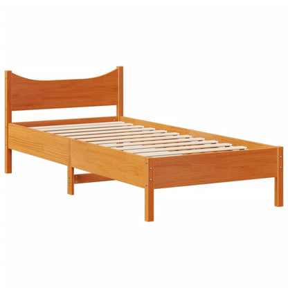 Estrutura cama c/ gavetas 100x200 cm pinho maciço castanho-mel