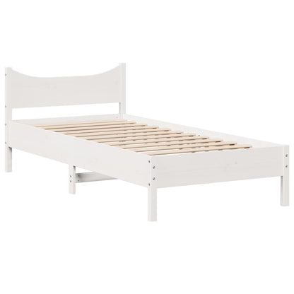 Estrutura de cama c/ gavetas 90x200 cm pinho maciço branco