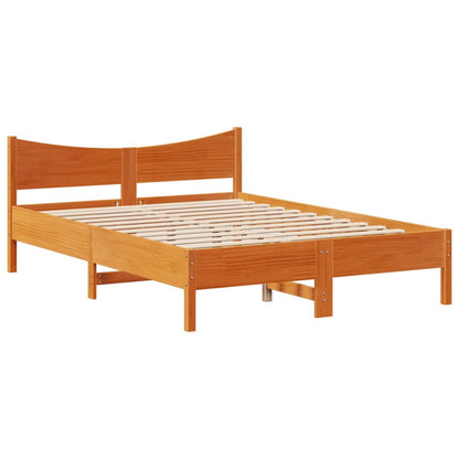 Estrutura cama c/ gavetas 140x190 cm pinho maciço castanho-mel