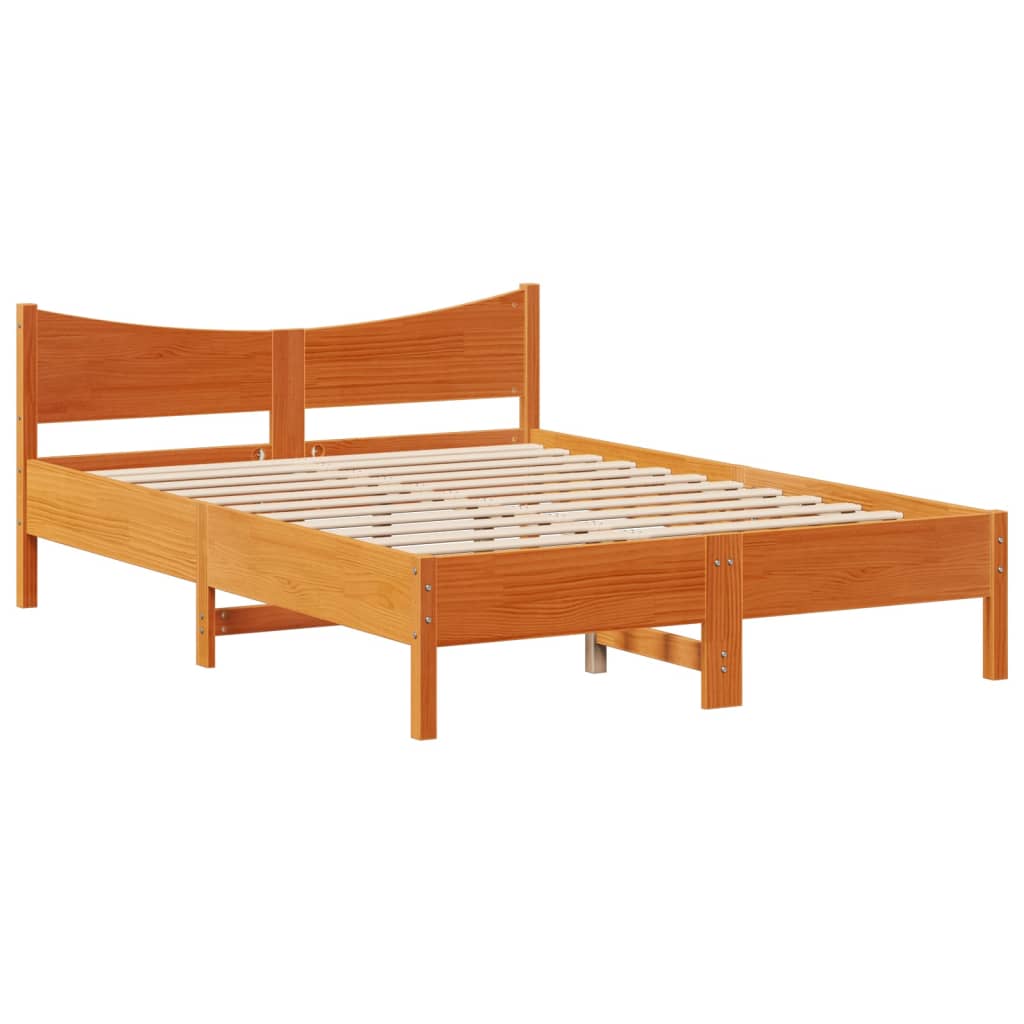 Estrutura cama c/ gavetas 135x190 cm pinho maciço castanho-mel