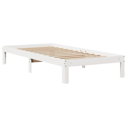 Estrutura de cama com gavetas 75x190 cm pinho maciço branco