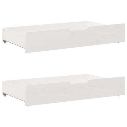 Estrutura de cama com gavetas 75x190 cm pinho maciço branco