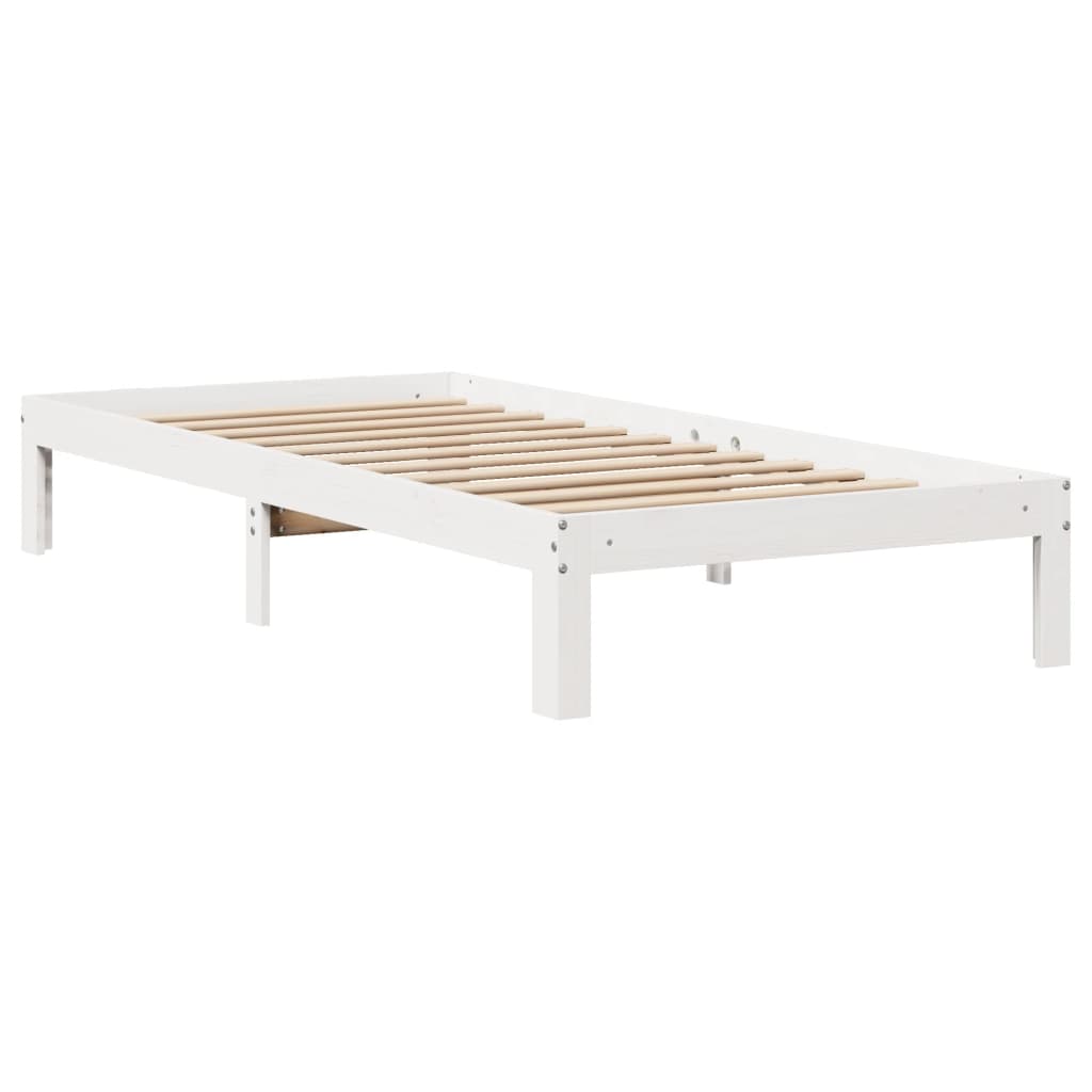 Estrutura de cama com gavetas 90x190 cm pinho maciço branco