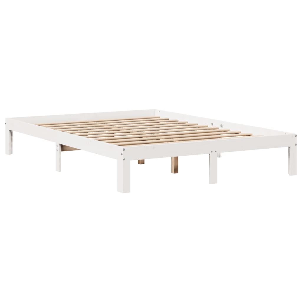 Estrutura de cama com gavetas 120x190 cm pinho maciço branco