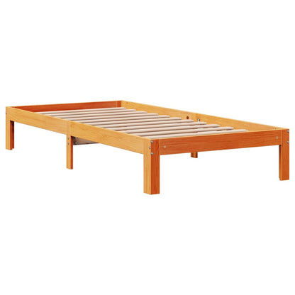 Estrutura de cama c/ gavetas 75x190cm pinho maciço castanho-mel