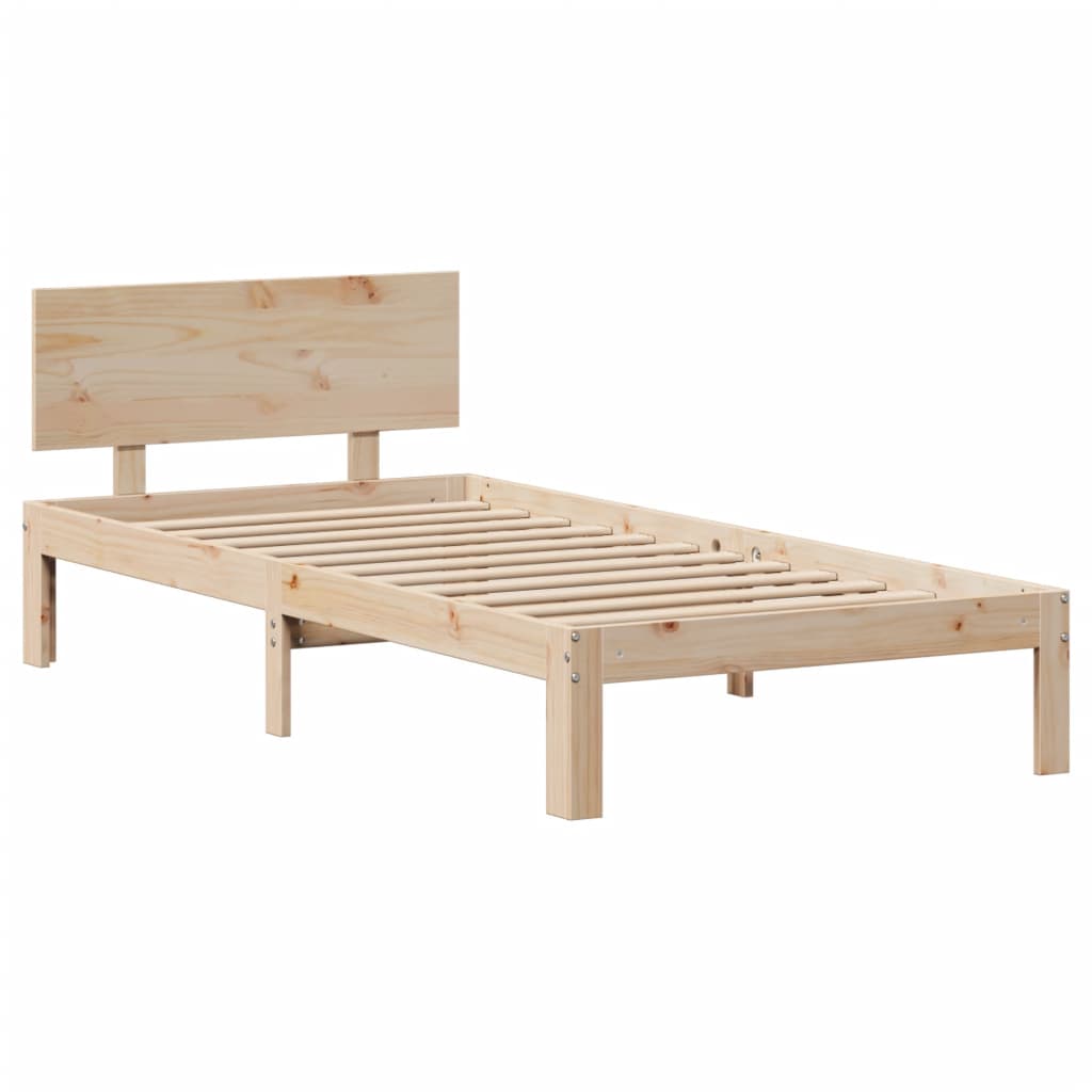 Estrutura de cama com gavetas 75x190 cm madeira de pinho maciça