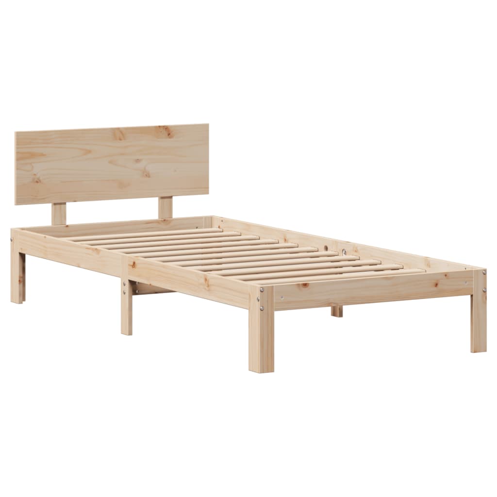 Estrutura de cama com gavetas 90x190 cm madeira de pinho maciça