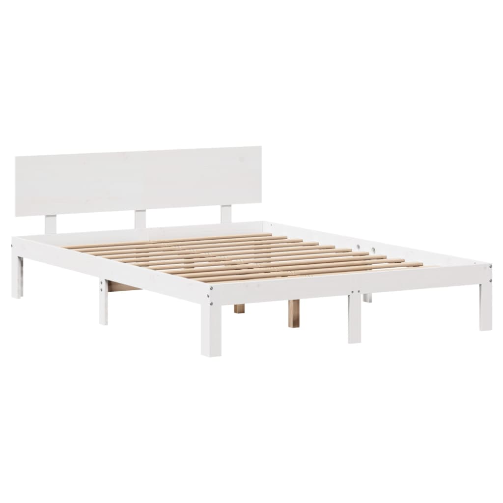 Estrutura de cama com gavetas 135x190 cm pinho maciço branco