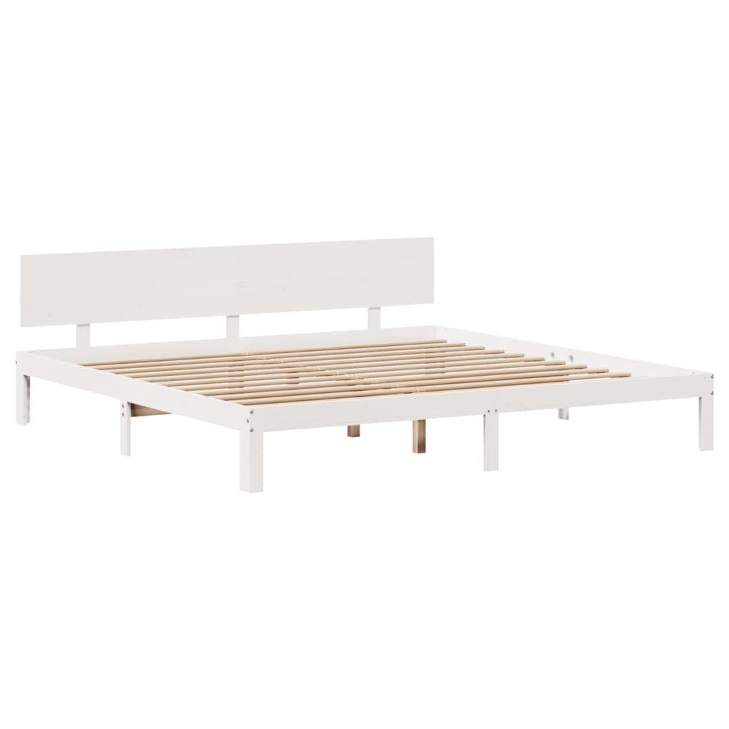 Estrutura de cama c/ gavetas 200x200 cm pinho maciço branco