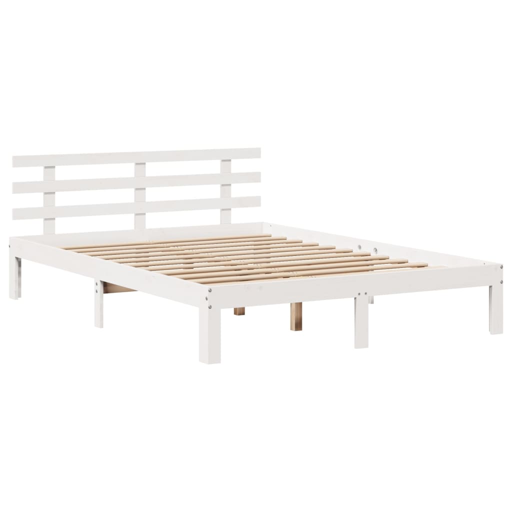 Estrutura de cama com gavetas 120x190 cm pinho maciço branco