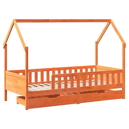 Estrutura de cama infantil c/ gavetas 90x200 cm pinho maciço