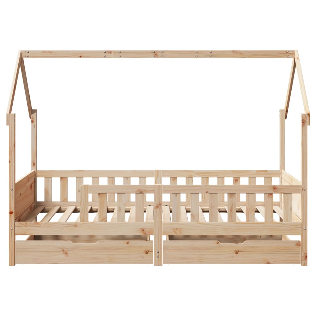 Estrutura de cama infantil c/ gavetas 90x190 cm pinho maciço