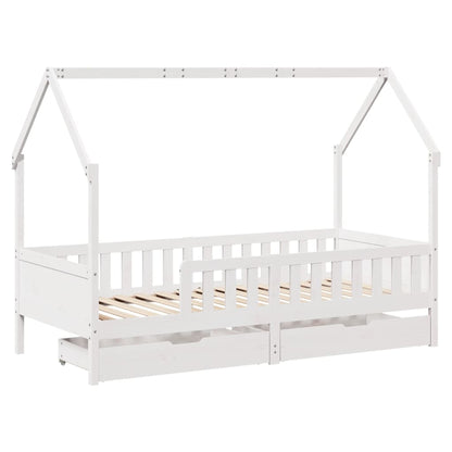 Estrutura de cama infantil c/ gavetas 90x190 cm pinho maciço