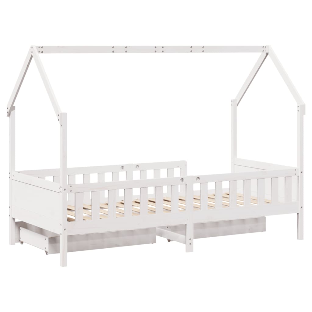 Estrutura de cama infantil c/ gavetas 90x190 cm pinho maciço