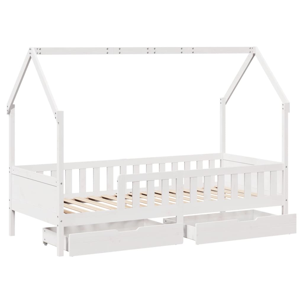 Estrutura de cama infantil c/ gavetas 90x190 cm pinho maciço