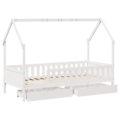 Estrutura de cama infantil c/ gavetas 90x190 cm pinho maciço