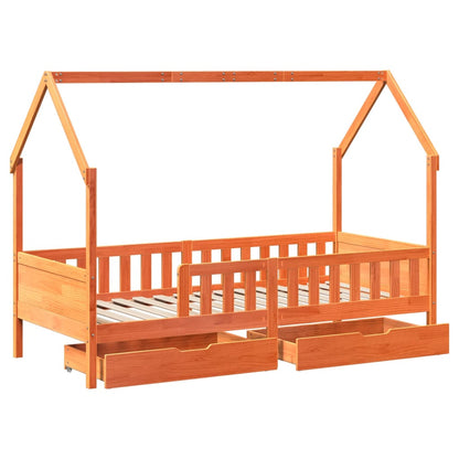 Estrutura de cama infantil c/ gavetas 90x190 cm pinho maciço