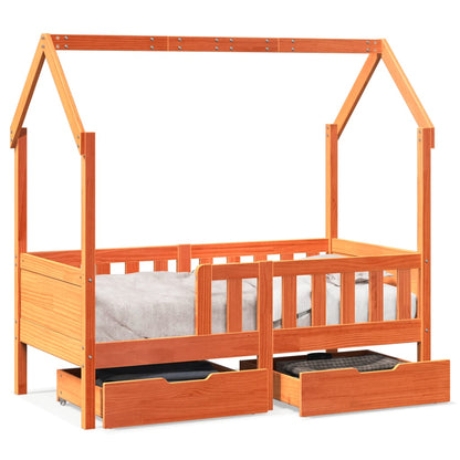 Estrutura de cama infantil c/ gavetas 80x160 cm pinho maciço